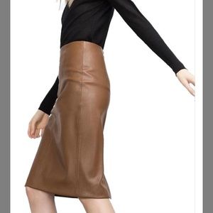Zara Vegan Leather Pencil Skirt